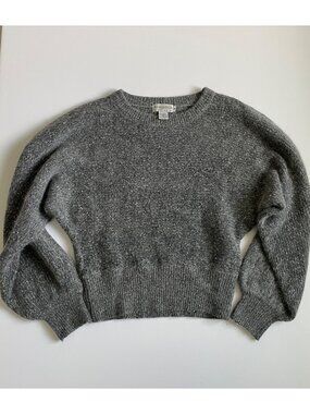 Vintage Semplice Silk + Angora Chunky Knit Cropped Balloon Sleeve Sweater MED